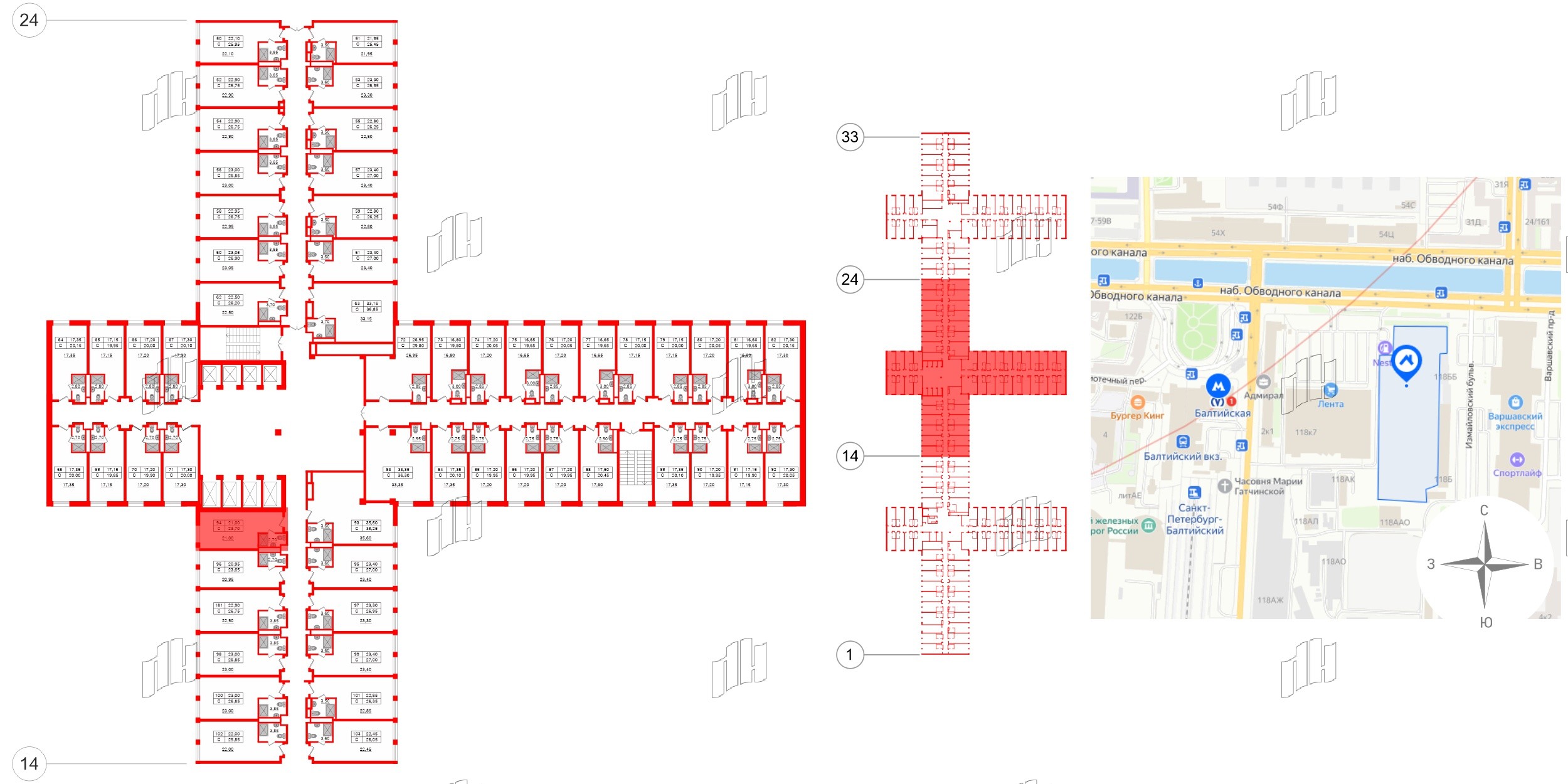 Апартаменты в ЖК Апарт-отель Well , студия, 23.95 м², 4 этаж